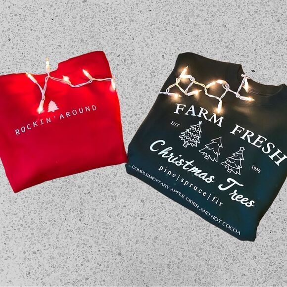 NWT Wool + Pepper Co. ROCKIN AROUND Unisex Christmas Crewneck Sweatshirt - Picture 5 of 10